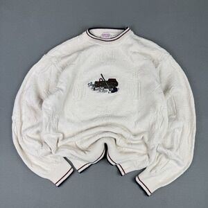 Vintage Men's Golf Sweater Retro Essential Needs Mens Size Large Knit Cream